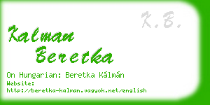 kalman beretka business card