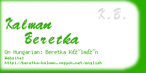 kalman beretka business card